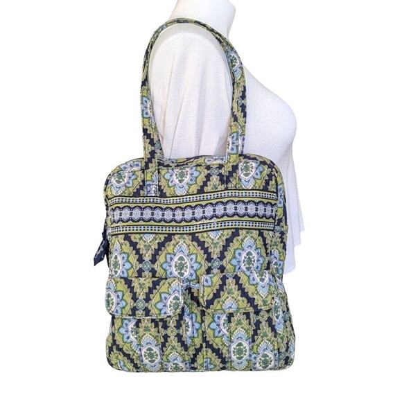 Vera Bradley Cambridge Quilted Tote Bag Retired 2007 Tall Shoulder Travel Purse - Picture 1 of 9